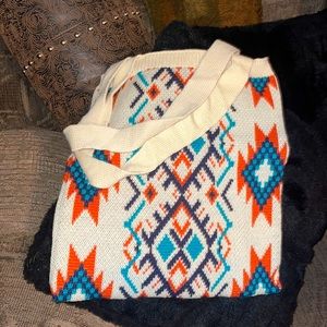 New Aztec Woven Knit Tribal Boho Tote Bag Purse